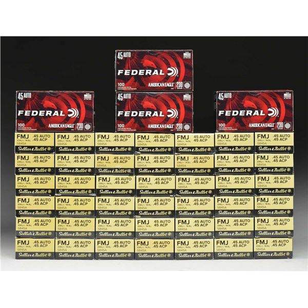 2,500 RDS OF 45 ACP FMJ 230 GR. IN 46 BOXES.