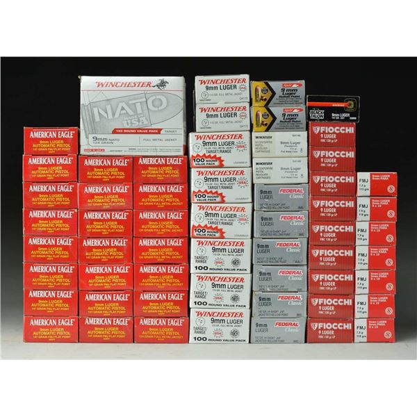 2,800 RDS OF 9MM LUGER IN 57 BOXES.