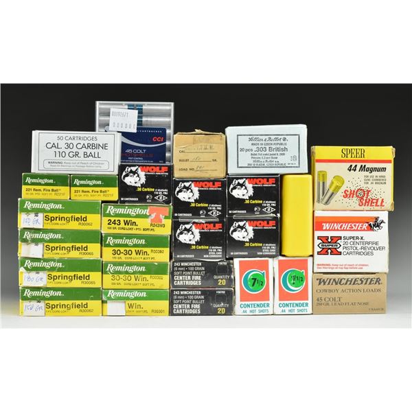 LOT OF ASSORTED RIFLE & HANDGUN AMMO.