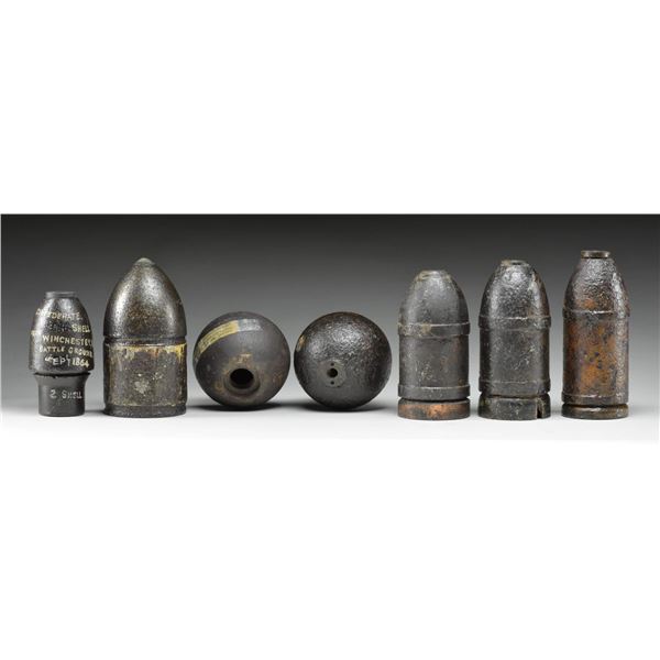 7 INERT CIVIL WAR PROJECTILES.