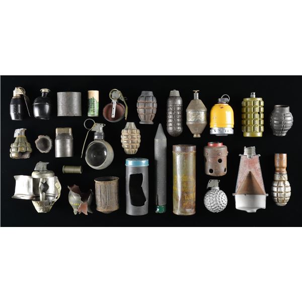 25 INCOMPLETE, CUTAWAY OR SPENT GRENADES.