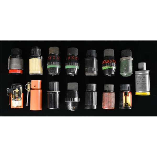 15 INERT / TRAINING EUROPEAN STYLE GRENADES.