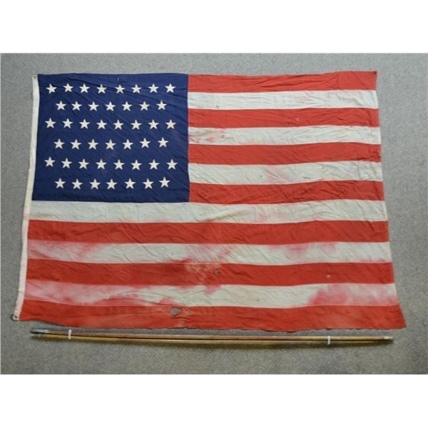 2 FLAG POLES & 45 STAR FLAG.