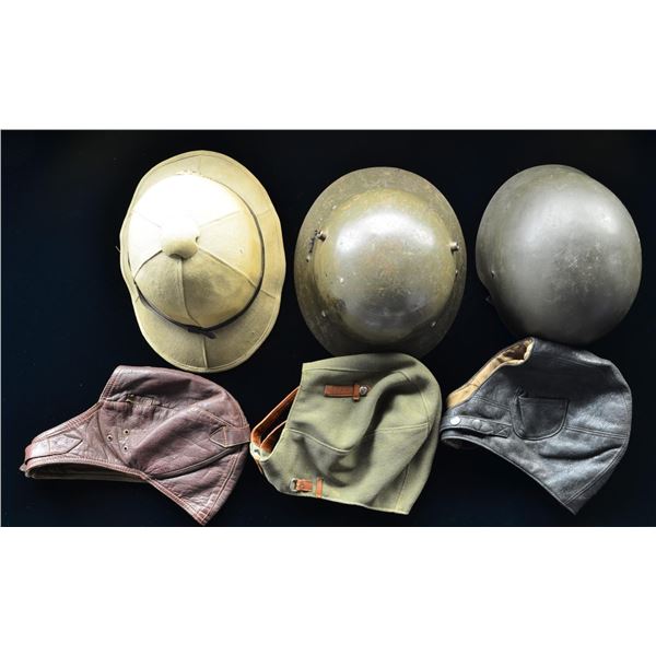 6 SPANISH CIVIL WAR HELMETS.