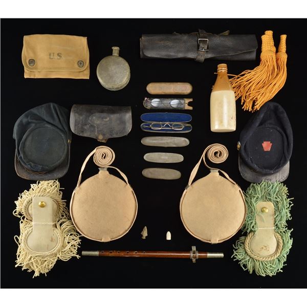 GROUP OF CIVIL WAR & POST CIVIL WAR MILITARIA &