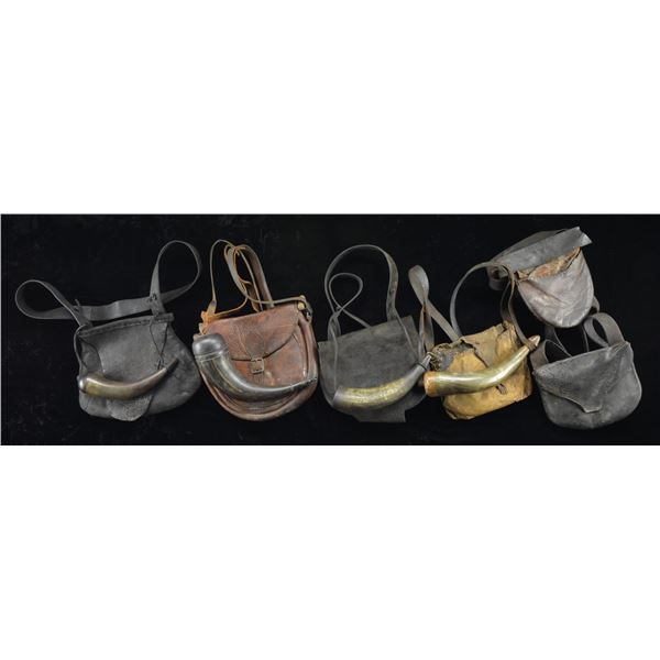 6 POSSIBLES BAGS WITH 4 POWDER HORNS.
