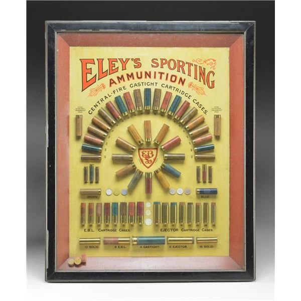 EARLY 1900'S ELEY SHOTGUN CARTRIDGE DISPLAY BOARD.