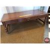 Image 1 : Wooden Coffee Table (15-1/4"H x 48-1/2"W x 20"D) (SEE PICS!)