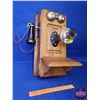 Image 2 : Wood Box Phone "Kellogg Switchboard & Supply Co. Chicago USA #2809S" (No Interior Parts) (19"H x 13"