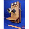 Image 3 : Wood Box Phone "Kellogg Switchboard & Supply Co. Chicago USA #2809S" (No Interior Parts) (19"H x 13"