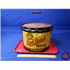 Image 1 : Red Head Grease Pail w/Lid & Handle (9"H x 11-3/4"Dia) (SEE PICS!)