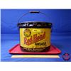 Image 2 : Red Head Grease Pail w/Lid & Handle (9"H x 11-3/4"Dia) (SEE PICS!)