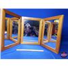 Image 2 : Tri-Fold Mirror (Total Open 16-1/2"H x 37"W) (SEE PICS!)