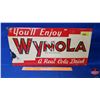 Image 1 : Single Side Tin Embossed "You'll Enjoy WYNOLA a Real Cola Drink" 1953 (9-1/2"H x 19-3/4"W) (SEE PICS