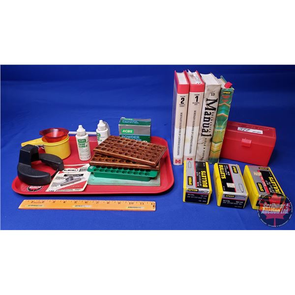 Variety Combo: Reloading Manuals, Loading Blocks, Powder Trickler, Case Length Gauge & Shell Holder,