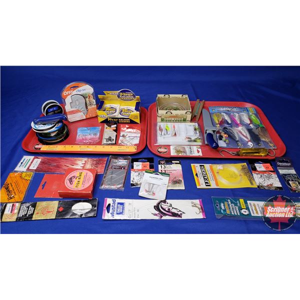 Variety Lot - Fishing Tackle: Jigs, Spinners, Pickerel Rigs, Swivels, Line, Fileting Knife, Klein Fo