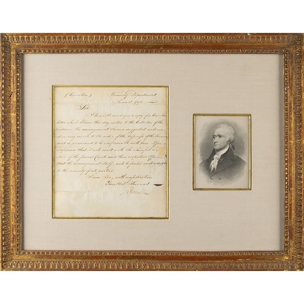 Alexander Hamilton Letter Signed as Treasury Secretary