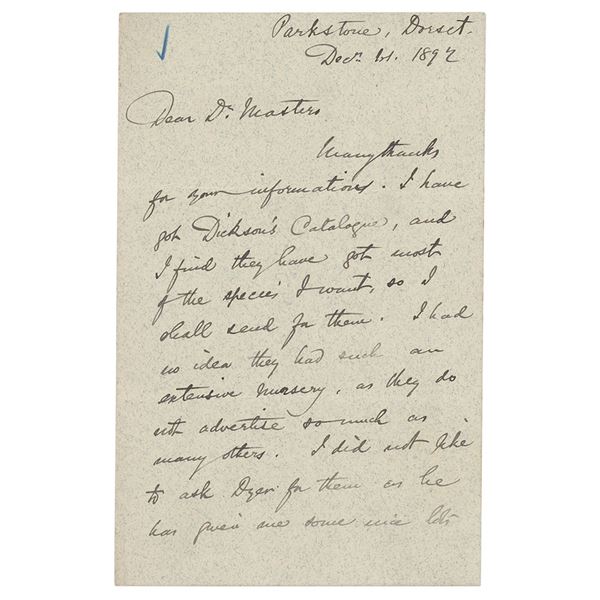 Alfred Wallace Autograph Letter Signed