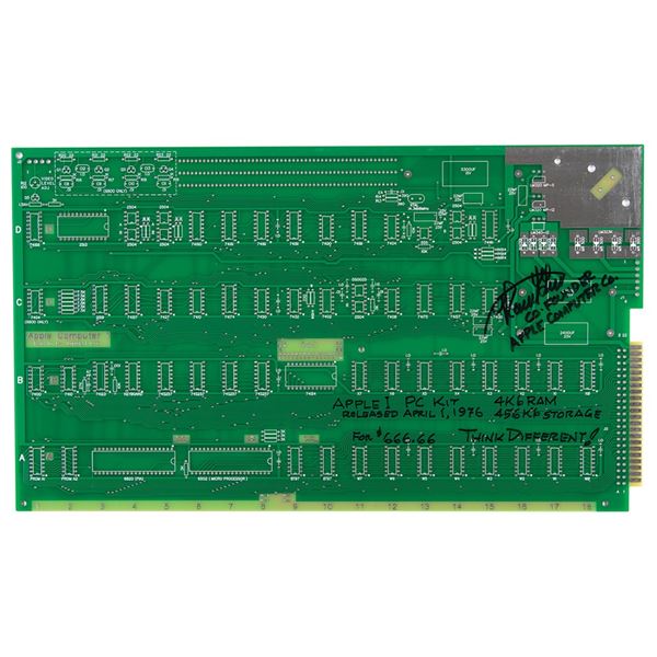 Apple: Ronald Wayne Signed Apple-1 Replica Board