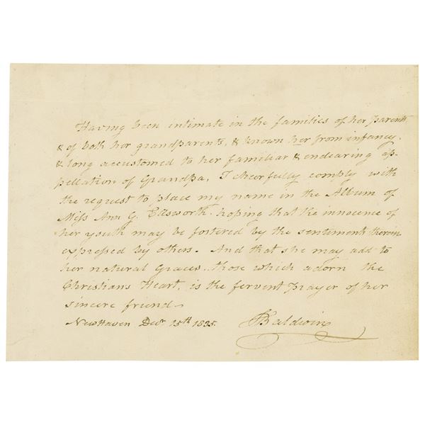 Henry Baldwin Autograph Dedication Signed