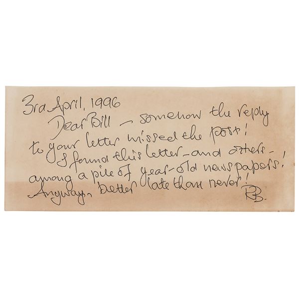 Ronnie Biggs Autograph Letter Signed
