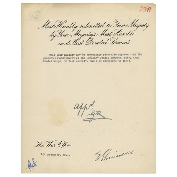 King George VI Document Signed