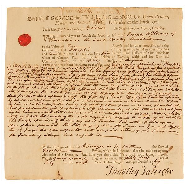 Robert Treat Paine Autograph Document Signed