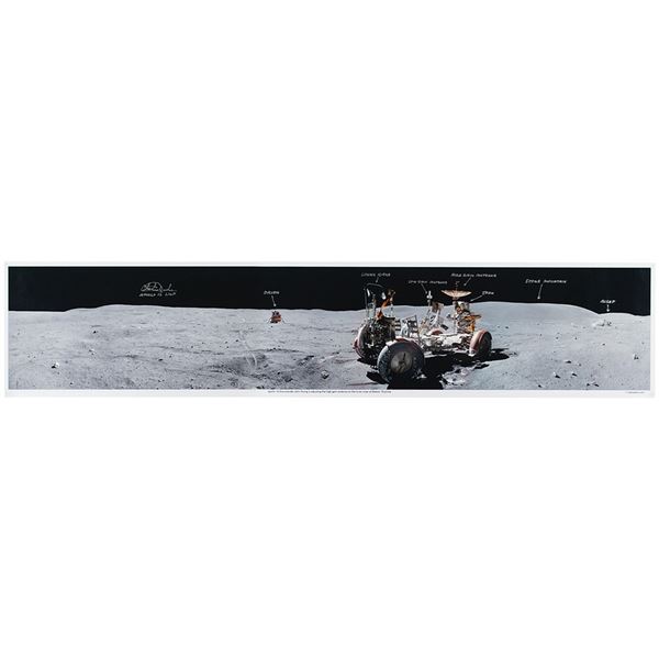 Charlie Duke Signed Panoramic Photograph