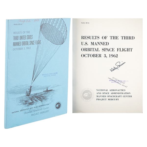 Wally Schirra Signed Mercury-Atlas 8 Results Booklet