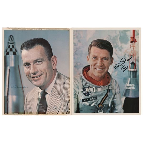 Wally Schirra and Deke Slayton (2) Signed Photographs
