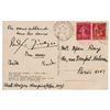 Image 1 : Pablo Picasso and Paul Eluard Signed Postcard to Man Ray