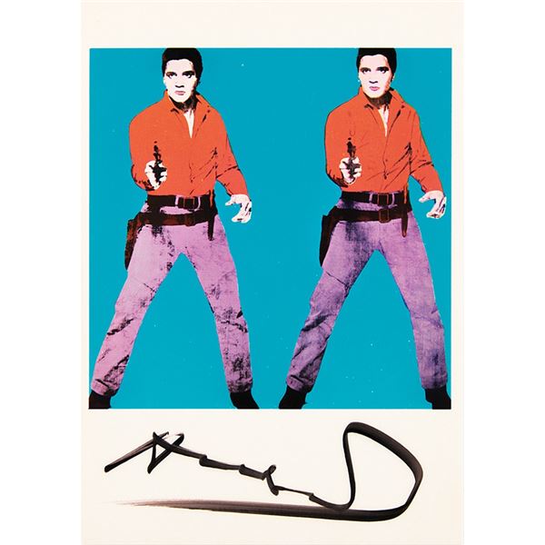 Andy Warhol Signed Postcard of 'Elvis I'