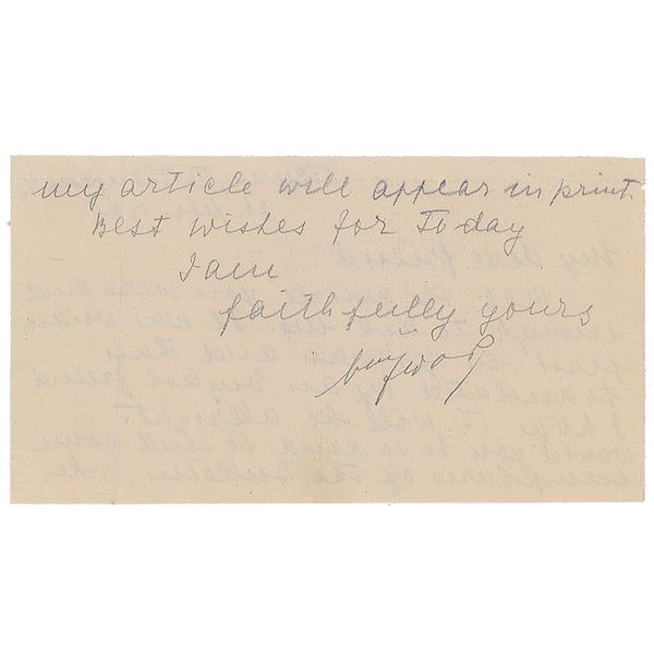 Franz von Bayros Letter Signed