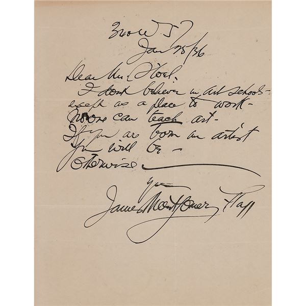 James Montgomery Flagg Autograph Letter Signed