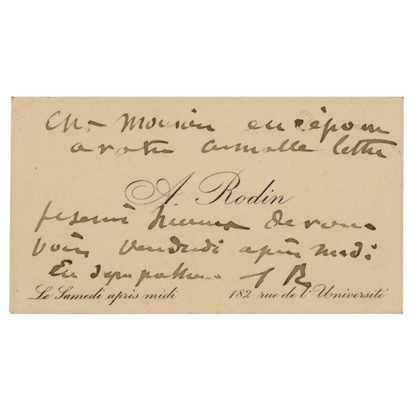 Auguste Rodin Autograph Note Signed