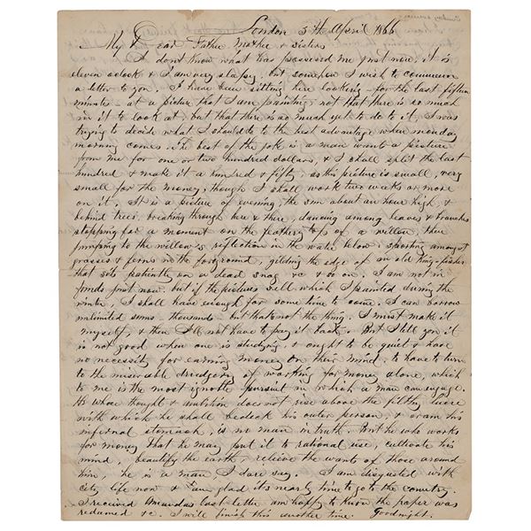 Alexander Helwig Wyant Autograph Letter Signed
