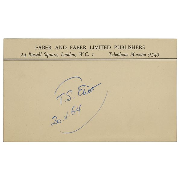 T. S. Eliot Signature