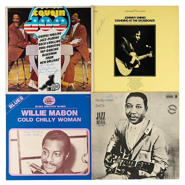 Blues Legends (4) Signed Albums, Including Muddy Waters