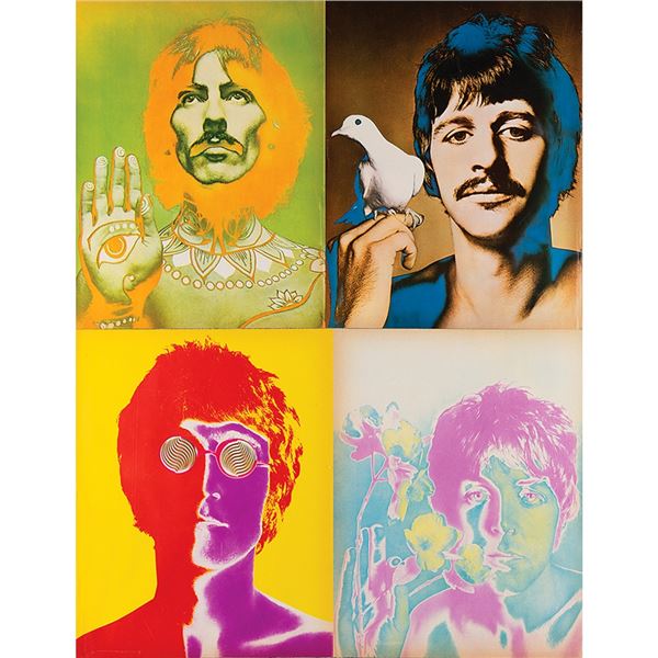 Beatles: Richard Avedon 1968 Look Magazine Fold-Out Posters with Advertisement