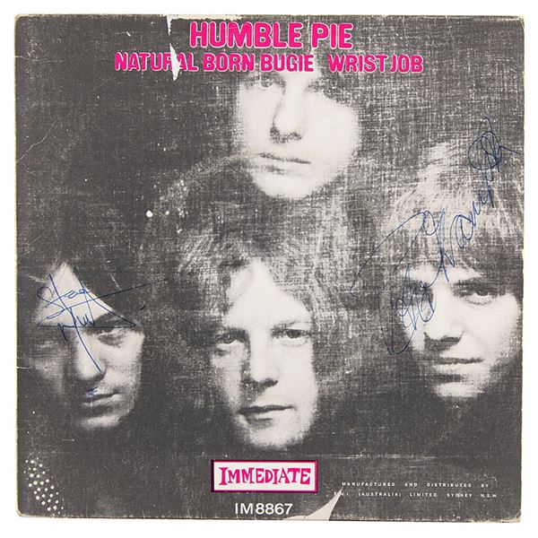 Humble Pie: Steve Marriott and Peter Frampton Signed 45 RPM Record