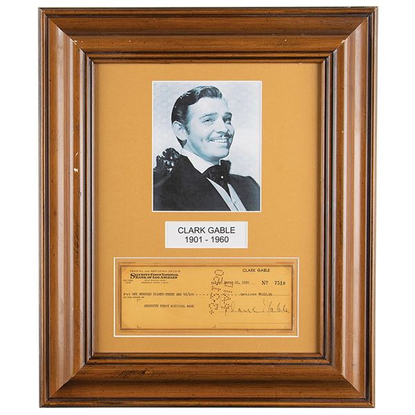 Clark Gable Signed Check