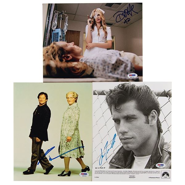 Hollywood: Williams, Travolta, and Hannah (3) Signed Photographs