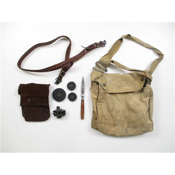 KNIFE WITH GAS MASK CARRY BAG ETC