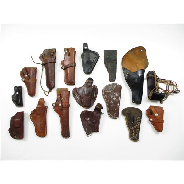 ASSORTED LEATHER REVOLVER HOLSTERS