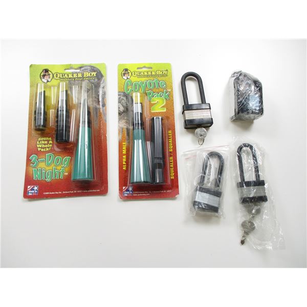 ASSORTED PAD LOCKS & GAME CALLS