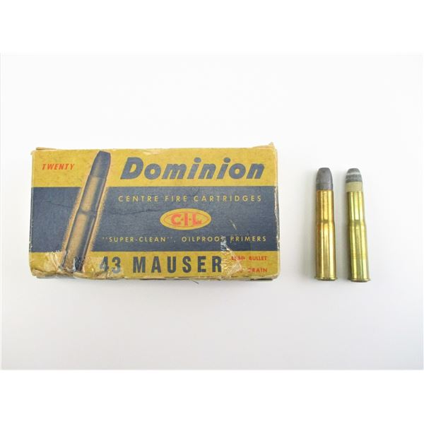 COLLECTIBLE .43 MAUSER AMMO