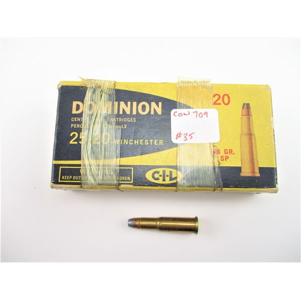COLLECTIBLE DOMINION .25-20 WIN AMMO
