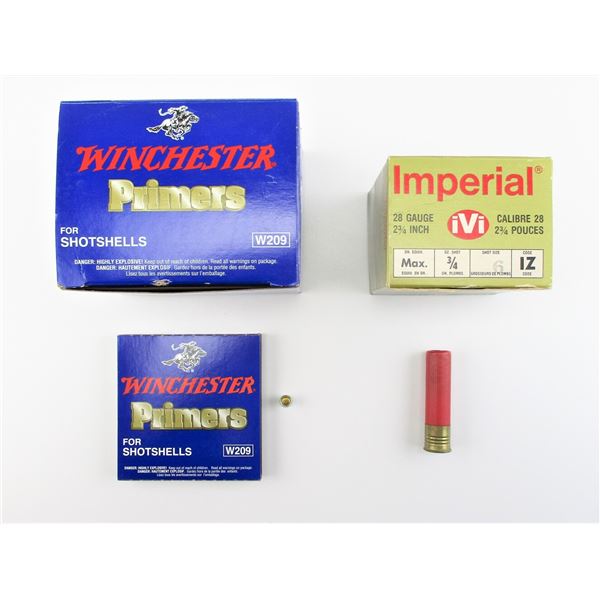 ASSORTED 28 GAUGE & PRIMERS LOT