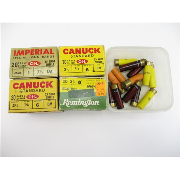 ASSORTED 20 GAUGE SHOTSHELLS LOT