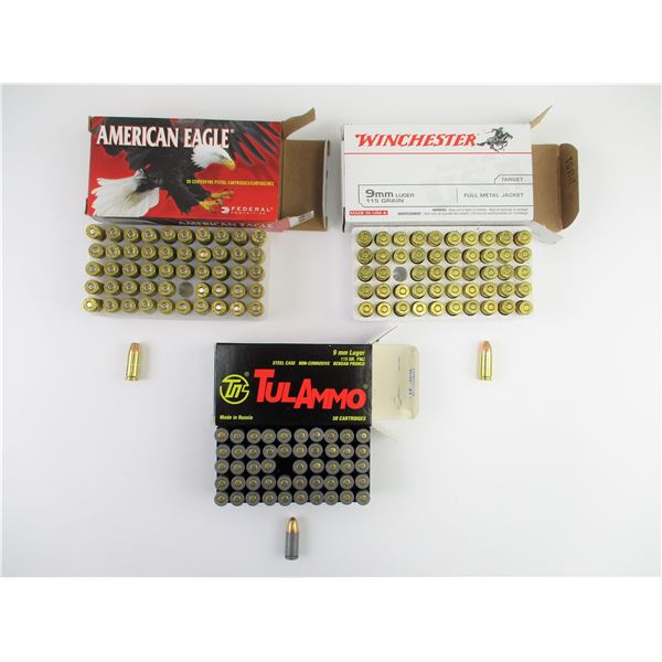 ASSORTED 9MM LUGER AMMO LOT